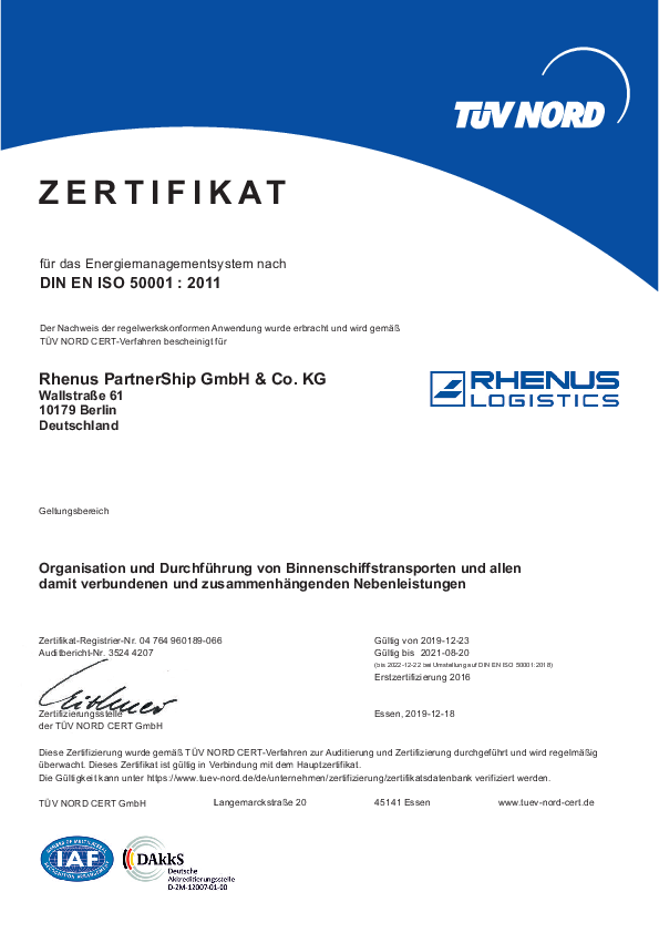 Preview of DIN EN ISO 50001:2015 certification for energy management standards